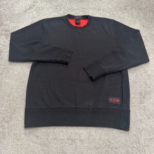 Nike NSW Pullover Sweatshirt Men Large Black Crew Neck Red Lining Casual Outdoor
